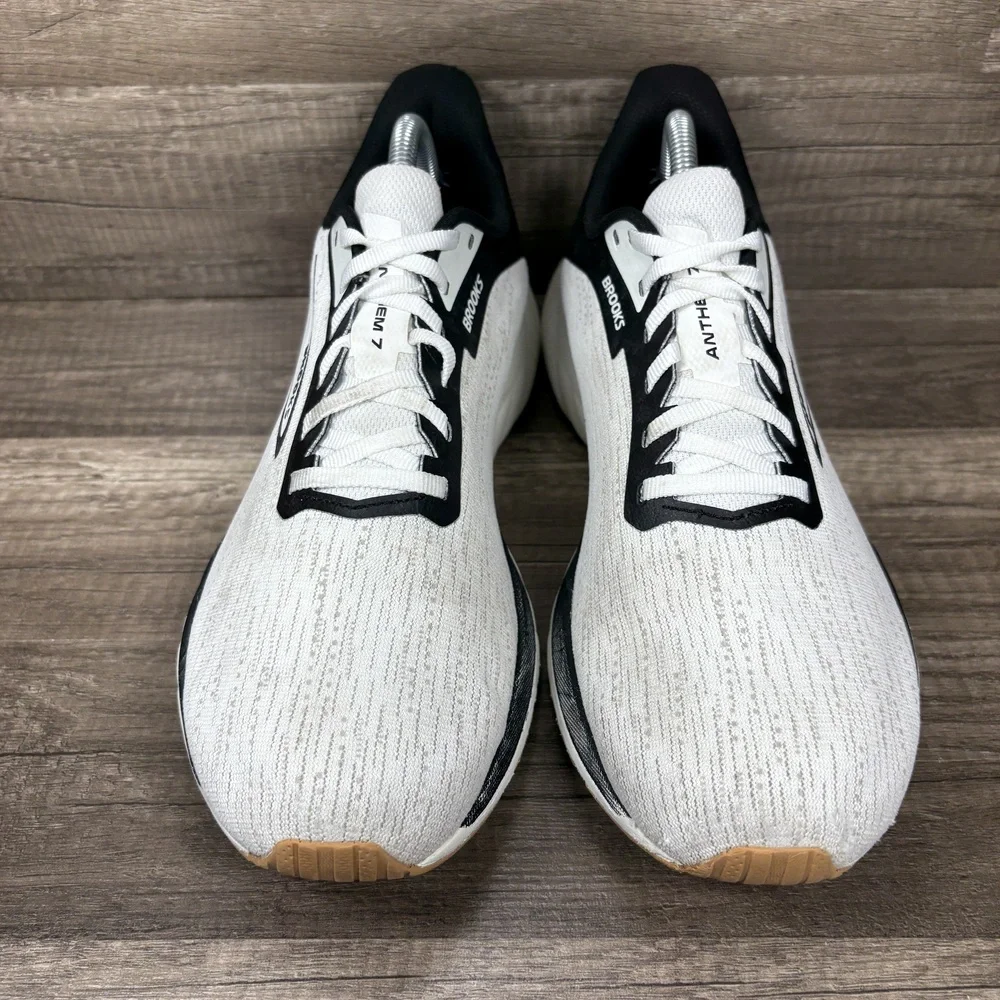 Brooks Anthem 7 White Black Mens US Size 10 EUR 44 1104391D121 Running Shoes